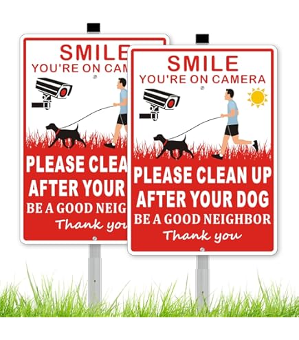 Obey The Law Pick Up After Your Pet Fine Up to $250 in Red Sign