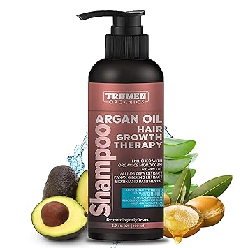 TruMen Shampoo with Organic Argan Oil, Allium Cepa Extract, Panax Ginseng Extract and Biotin, Paraben and Sulfate Free (AGS01)