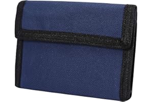 AI-DEE Trifold Canvas Outdoor Sports Wallet for Kids - Front Pocket Wallet with Zipper (Navy Blue2)