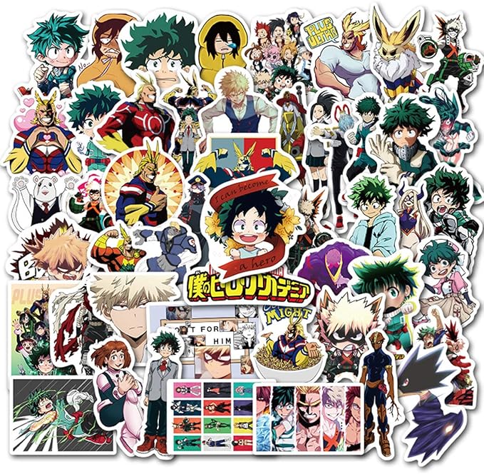 amazoncom my hero academia sticker pack of 50 stickers waterproof