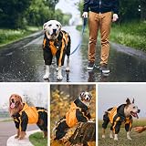 OUOBOB Dog Raincoat Waterproof Jacket for Large Dogs Adjustable Hooded Poncho view 7