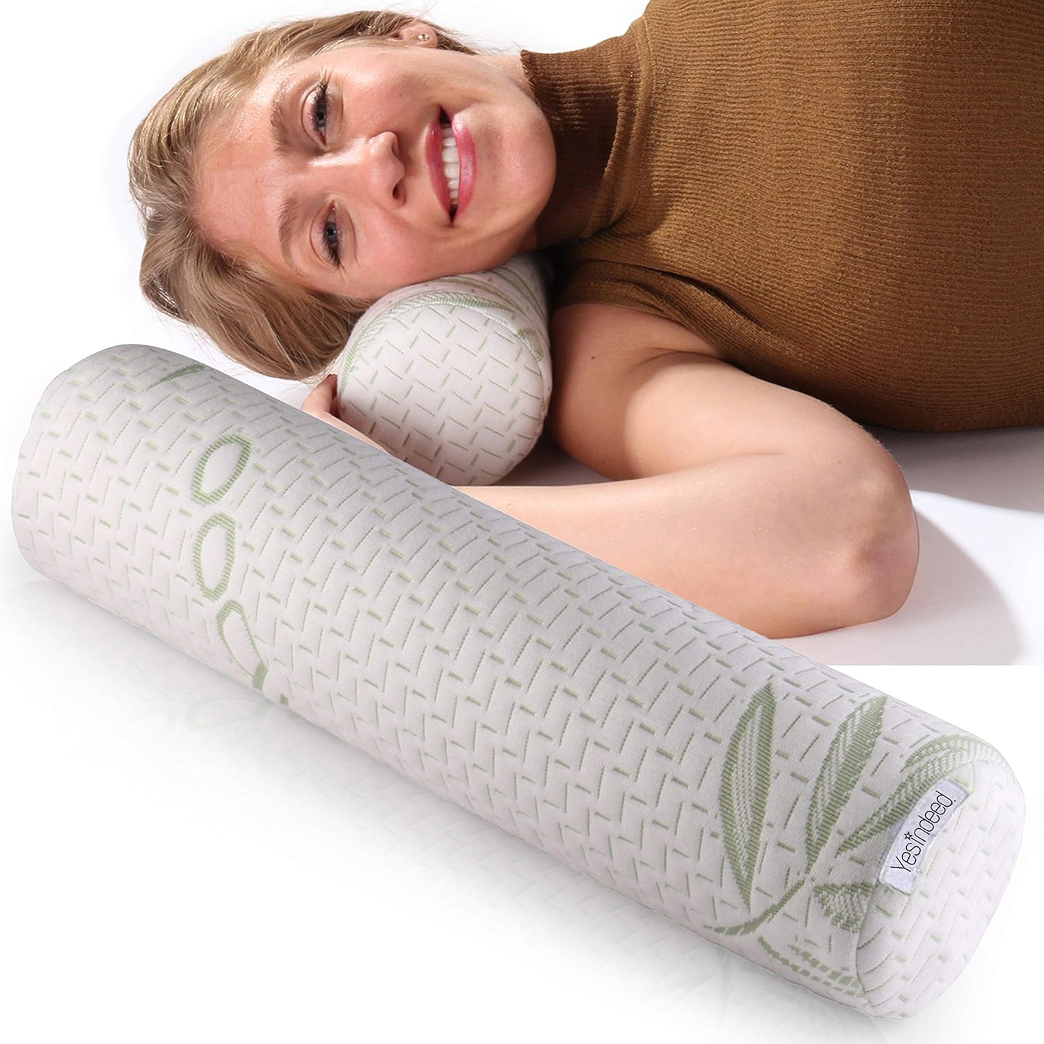 Amazon Com Memory Foam Neck Roll Pillow Bolster Neck Support