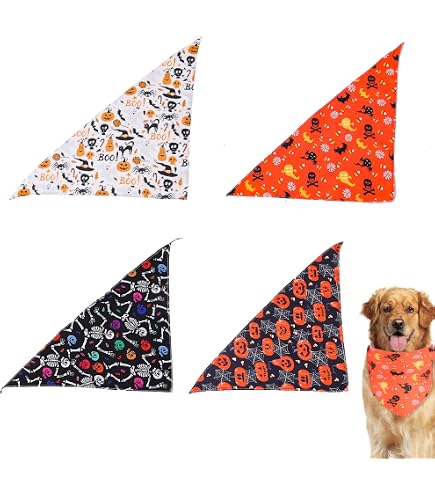 Bandana Halloween Pour Chien - 'Too Cute To Spook', Taille M/L, 13.6-34 Kg | Fermeture Bouton, Lavable