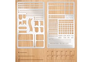 BOQON Metal Journal Stencils for Dotted Journals Supplies, Reusable Stainless Steel Template Planner Stencil for Journaling DIY Scrapbooking, Habit Tracker, Weekly Spread, Notebook (metal2)