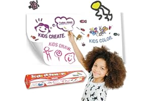 Todos Aman DIY No Mess Restickable Sticky Coloring Drawing Paper Roll, Fun Relaxing Therapeutic Activity for Toddlers, Kids, Adults (1-Blank-Roll)