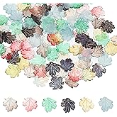 PATIKIL Leaf Beads, Crystal Maple Leaf Beads Translucent Czech Glass Beads Spacer Bead for DIY Jewelry Making Bracelets Necklace