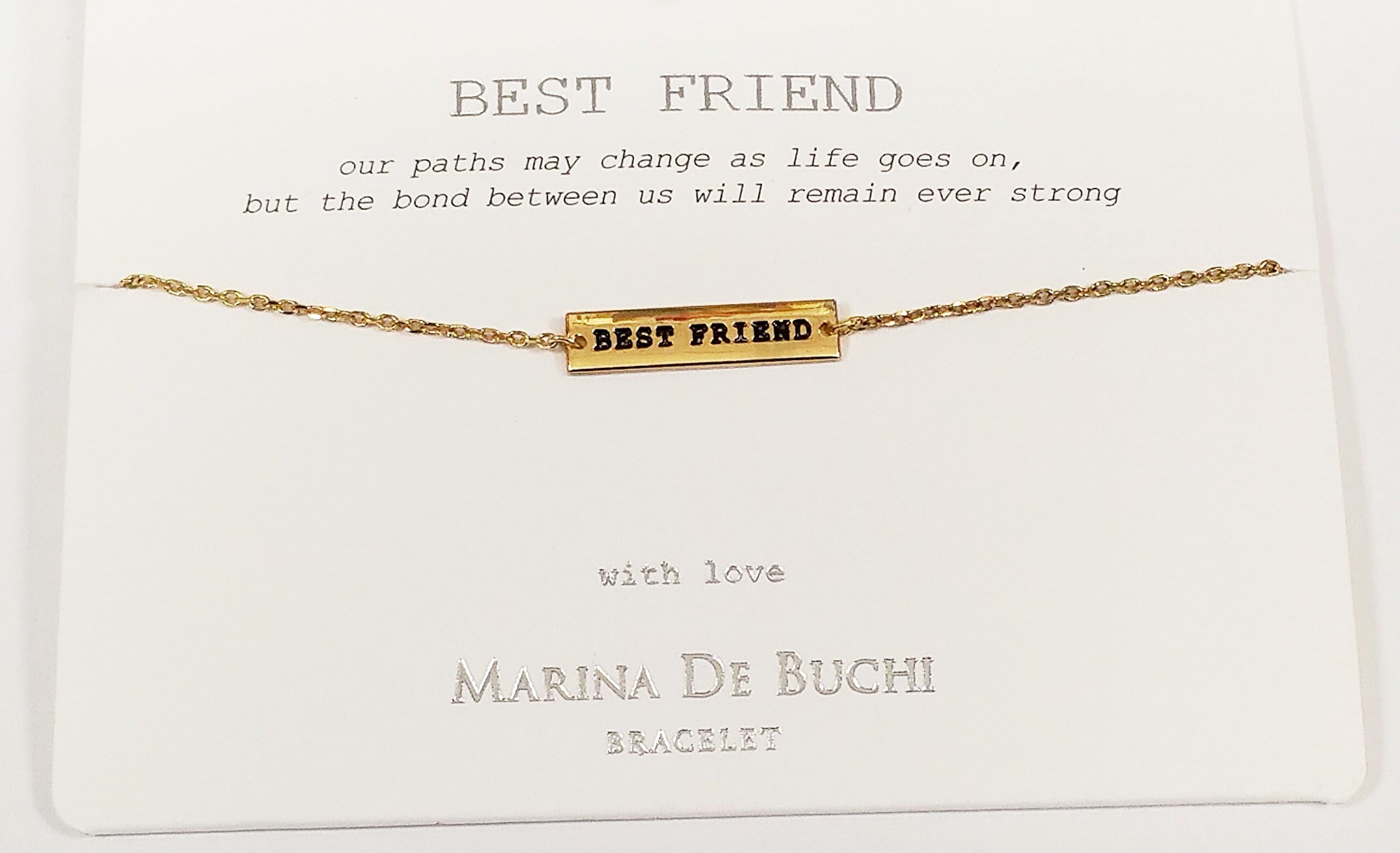 BEST FRIEND Named Marina De Buchi Bracelet Gold Plated By Sterling Effectz