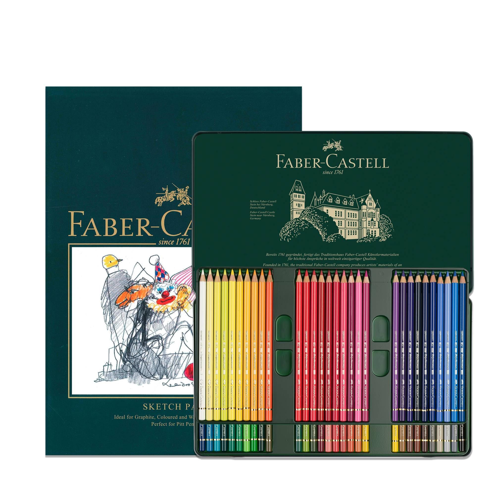 Faber-Castell A4 Sketch Pad & Tin of 60 Polychromos Artists Pencils, Art Set Adult, Colouring Books, Craft Supplies, Drawing, Sketching, Lightfast, Schools, Home, College