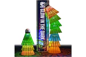 EAGLES LED Badminton Shuttlecocks - 5 or 11 Pack Lighting Birdies, Nylon Glow in The Dark Birdie Balls for Baseball Practice Plastic Light Up Birdies for Outdoor Indoor Sports (Standard Glow Birdies, 10)