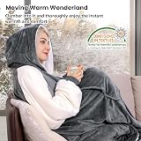 Winthome Hoodie Blanket Oversized Cozy With Large Pocket Grey Cream M view 2