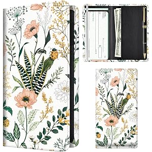 APVDSH Checkbook Cover for Personal Checkbook, Cute Pu Leather Check Book for Women & Men, Slim Checkbook Holder with Pen Hol