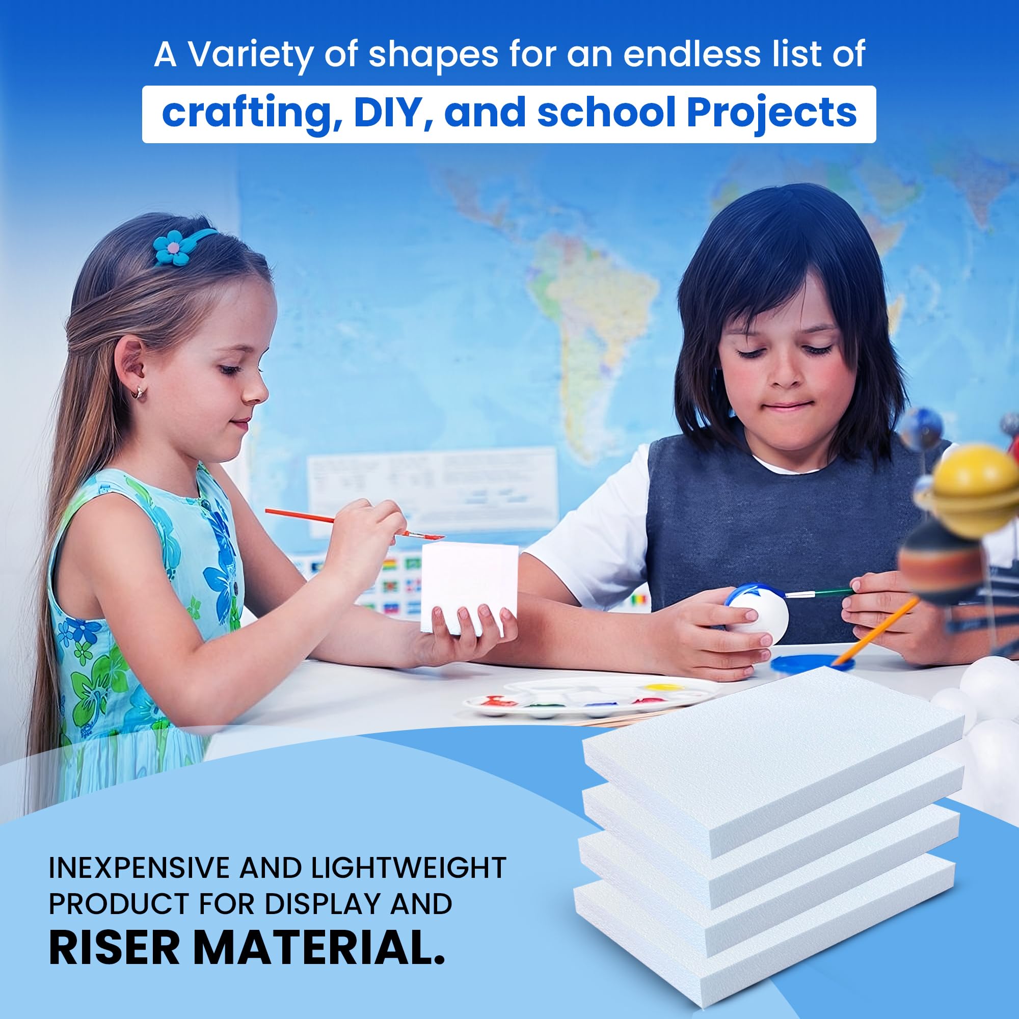 Prestige Foam Craft Foam Sheets 4 Pack - 11x17x1.5 - Made in USA - Foam Sheets for Floral Arrangements, Crafting, Modeling, Art Projects, Sculpting, and DIY Projects