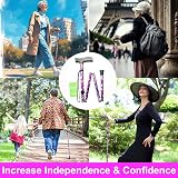 BeGrit Walking Sticks for Women Folding Adjustable Lightweight Purple view 3
