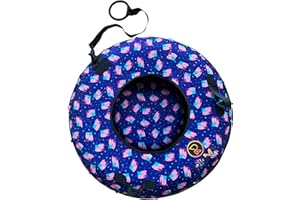 Rigma Snow Tube - Heavy Duty Snow Sleds | Hard Plastic Bottom, High Speed Tubes, Inflatable Snow Sled for Adults & Kids|