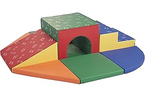 ECR4Kids SoftZone Lincoln Tunnel Climber, Toddler Playset, Assorted, 9-Piece
