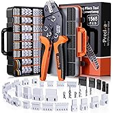 Preciva Crimping Tool Connector kit, 21 Types ST-PH 2.0mm, JST-XH 2.5mm & 2.54mm Dupont Connector Kit, AWG 28-16 Ratcheting C
