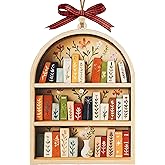 3D Book Ornament for Christmas Tree, Book Lover Gifts for Women, Bookish Decor Gifts for Librarian, Reader, Bookworm, Teacher, Bookclub, Last Minute Gift Stocking Stuffer for Women (Spring Serenity)