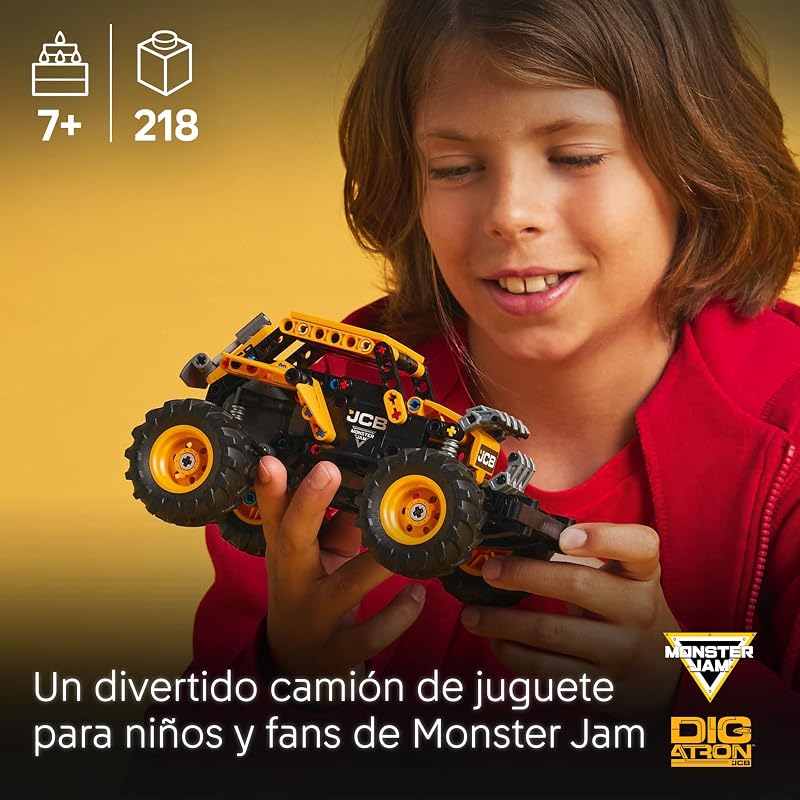 Technic Monster Jam DIGatron Pull-Back Truck Toy - Vehicle Building Set for 7+ Year Old Boys & Girls Who Love Creative Play - Gift Idea 42199