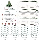 48 Sets Christmas Wish Bracelets Bulk Adjustable Christma's Bracelet Xmas Wish Bracelets Christmas Tree Braided Rope with Wi-sh Cards Xmas Tree Braided Wax Rope Friendship Holiday Gifts for Women Girl
