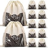 PLMMOUT 12 PCS Dustproof Drawstring Bags,Breathable Non-Woven Fabric Drawstring Dust Covers,Storage Bags Dust Bag for Handbags Shoes Purses,Beige