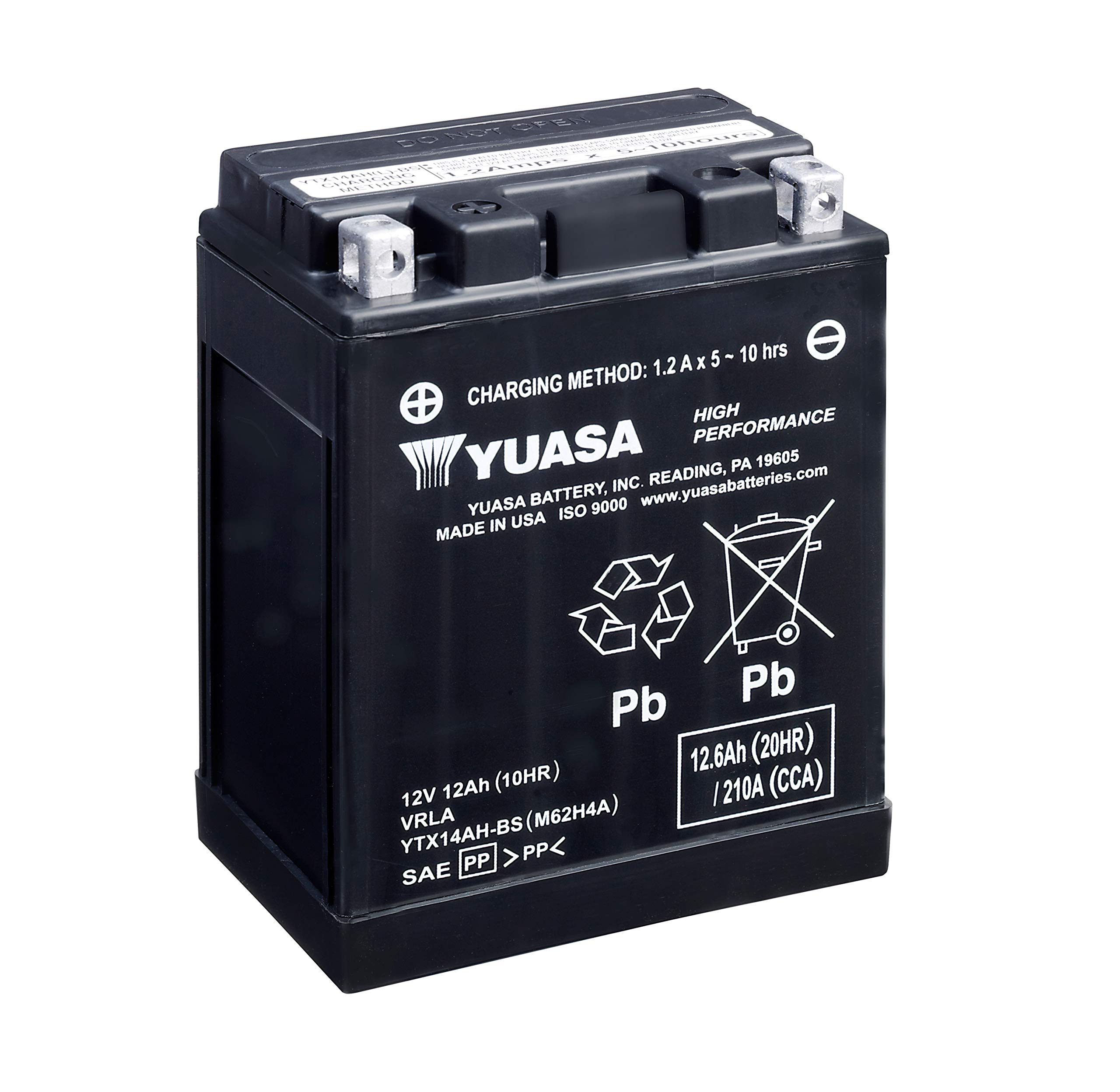 Yuasa YTX14AH 12V 210 CCA High Performance Maintenance Free AGM VRLA Motorbike Battery