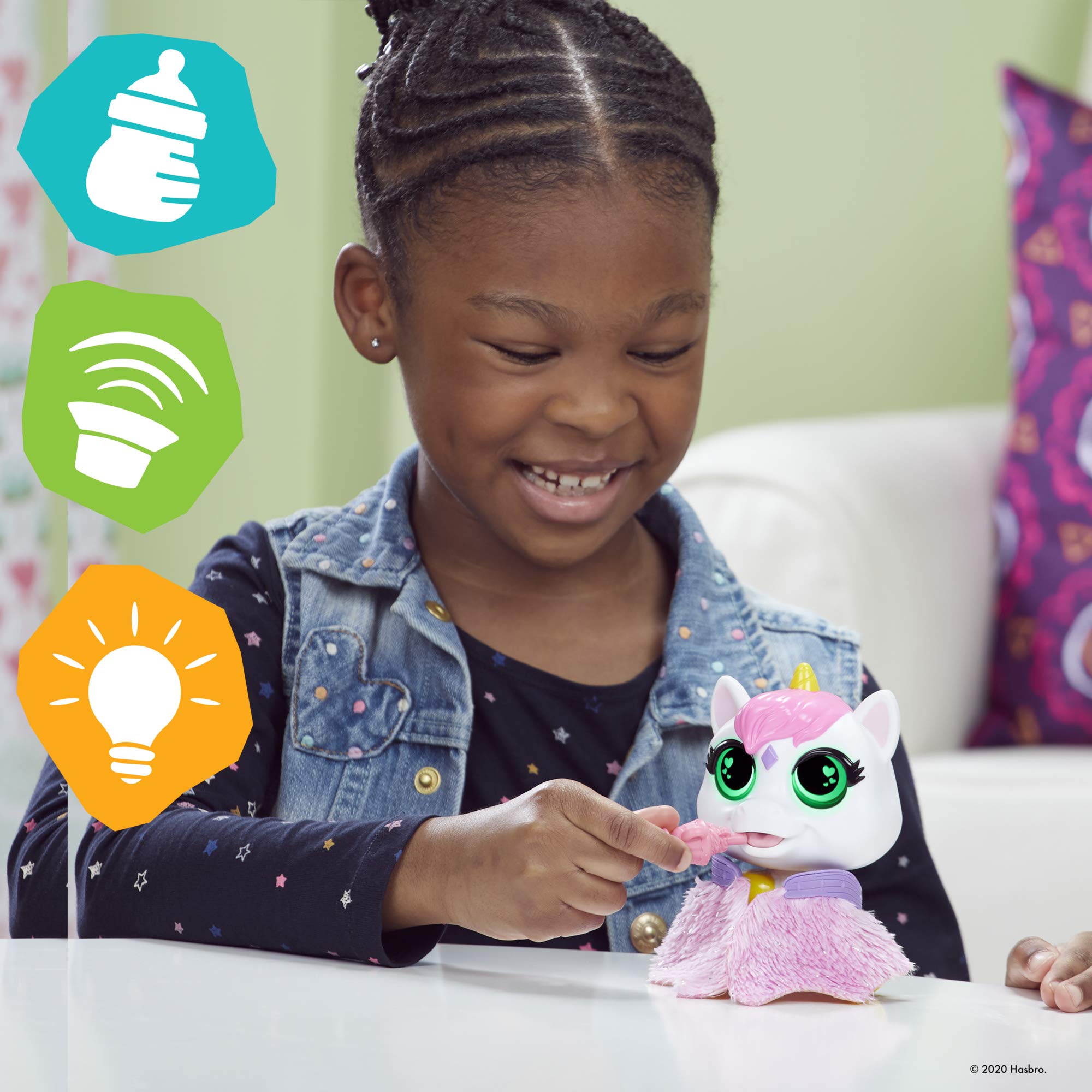 Furreal Airina The Unicorn Color-Cambio Interactive Feeding Toy, luces y sonidos, de 4 años en adelante Furreal Airina The Unicorn Color-Cambio Interactive Feeding Toy, luces y sonidos, de 4 años en adelante
