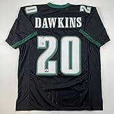 Facsimile Autographed Brian Dawkins Philadelphia Black Reprint Laser Auto Football Jersey Size Men's XL