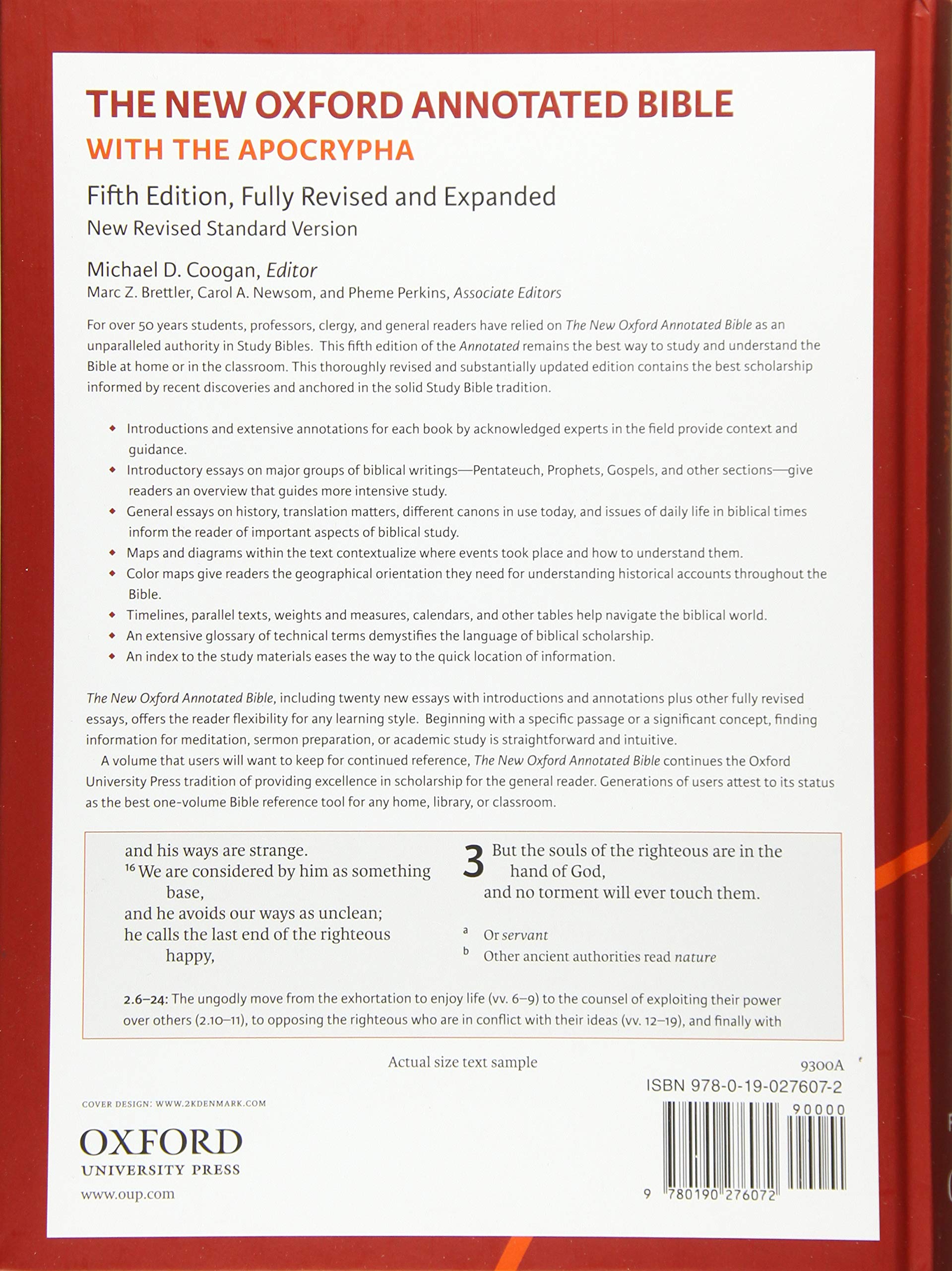 The New Oxford Annotated Bible with Apocrypha: New Revised Standard Version