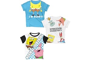 NICKELODEON Spongebob Squarepants Graphic T-Shirt (Sets) Patrick Star Squidward Plankton Gary Outfit Tee Toddler/Birthday to Kids Clothes