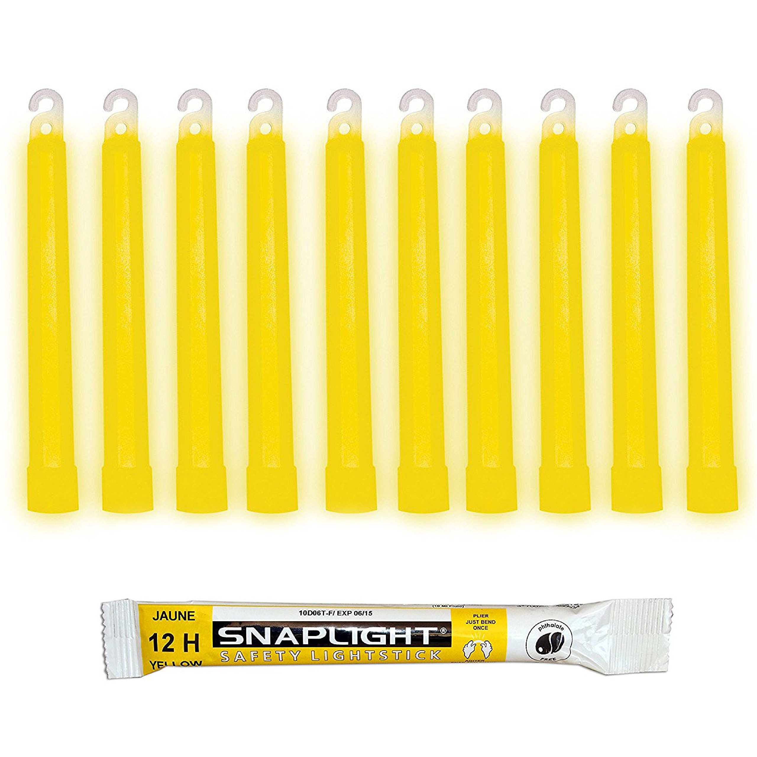 Cyalume SnapLight Yellow Glow Sticks – 6 Inch Industrial Grade, Ultra Bright Light Sticks with 12 Hour Duration (Pack of 100)
