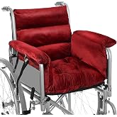 Suzile Wheelchair Cushion with Strap Recliner, Burgundy | Wheelchair Seat Cushion, Suitable for 18 Inches, Armrest and Support for Senior, Office Chair, Car Seats and Extended Sitting