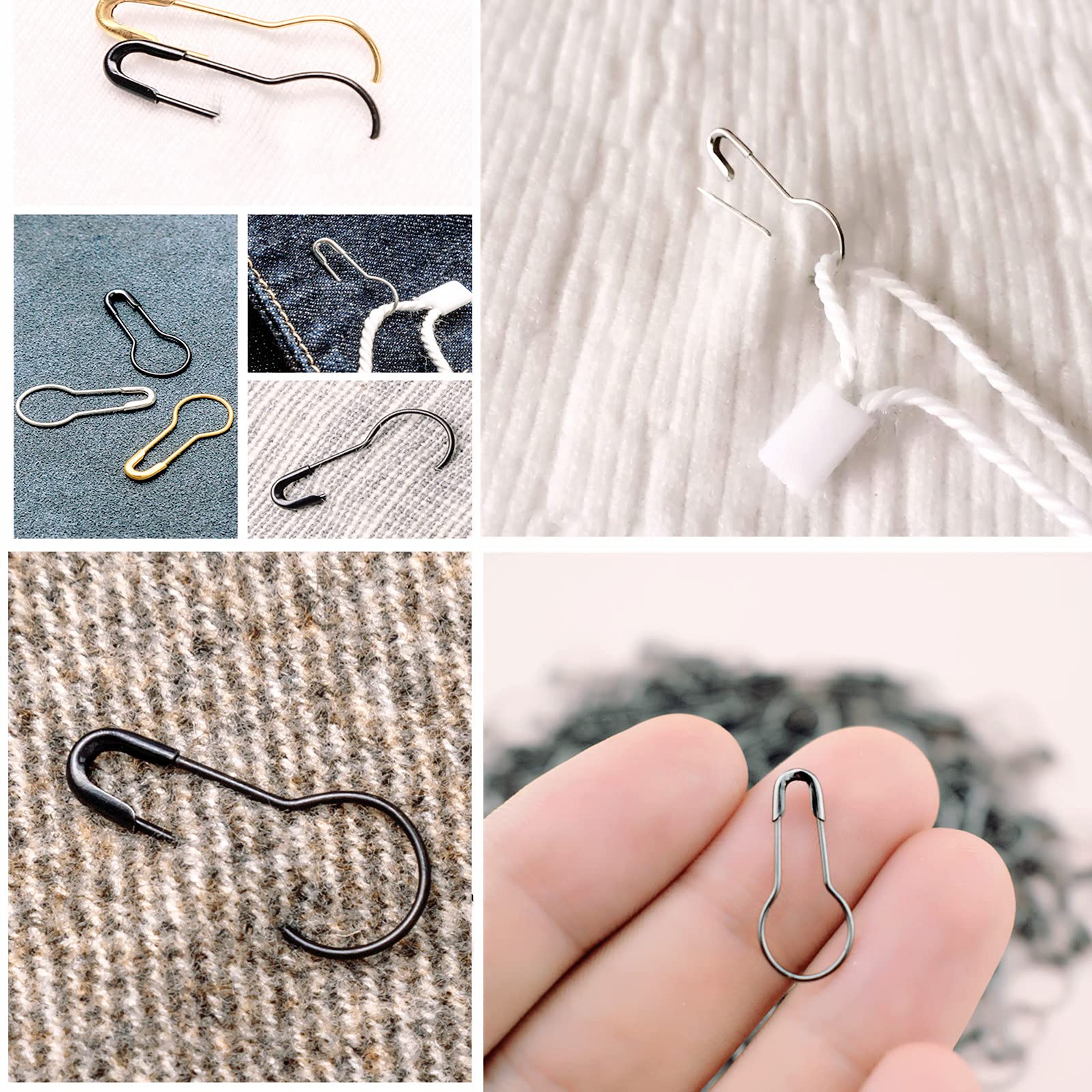 500Pcs Black Safety Pins 0.8