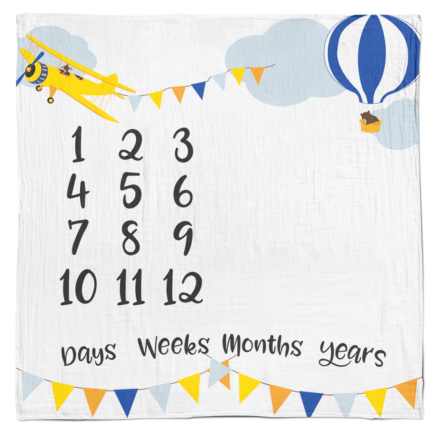 Baby Monthly Milestone Age Blanket Boy Girl Idea First Days Weeks Months Years Large Photo Prop For Newborn Infant Or Toddler Mom Dad