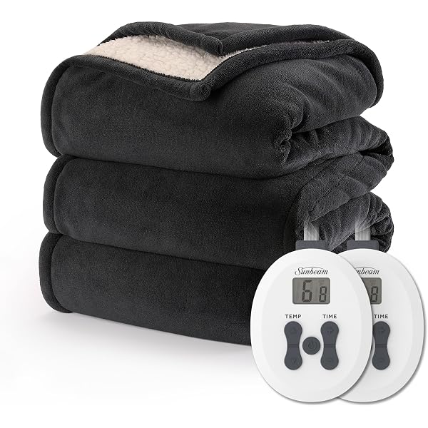 Sunbeam - Queen Size Heated Blanket Luxurious Velvet Plush with 2 Digital  Controllers and Auto-off Feature - 5yr Warranty (Mushroom Beige) :  Amazon.ca: Home