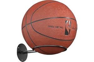 jockcaras Ball Storage Holder Wall Mount: Black Room Decor for Basketball, Rugby, Soccer, Football, Baseball Display Rack - Boys Sports Accessories Organizer