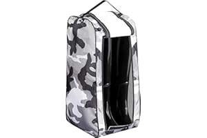 NORTH SKIN Travel Shoe Bag with Zipper Pocket Water Resistant Golf Sports Boot Bag Carry Strap Handle (Long Boot Bag, Urban Camo)