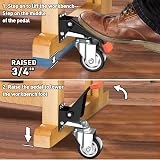 SPACEKEEPER 3 Inch Workbench Casters Kit 400KG Heavy Duty Retractable 4 Pack view 4