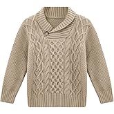 Makkrom Toddler Pullover Sweaters Shawl Collar Cable Knit Sweaters Long Sleeve Warm Outwear Spring Fall Winter