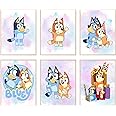 BigWig Prints Bluey Poster - Bluey Room Decor, Posters for Boys Room, Kids Wall Art for Bedroom, Toddler Wall Art, Cartoon Artwork for Nursery Decor, Kids Cartoon Prints - Set of 6 (8x10”) Unframed