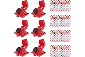 BULANGDI Circuit Breaker Lockout Device,6Pcs for 120/277 Clamp-on Electrical Single Pole Breaker for Loto Station Lock Out Tag Out Kit with 20pcs Safety Tag