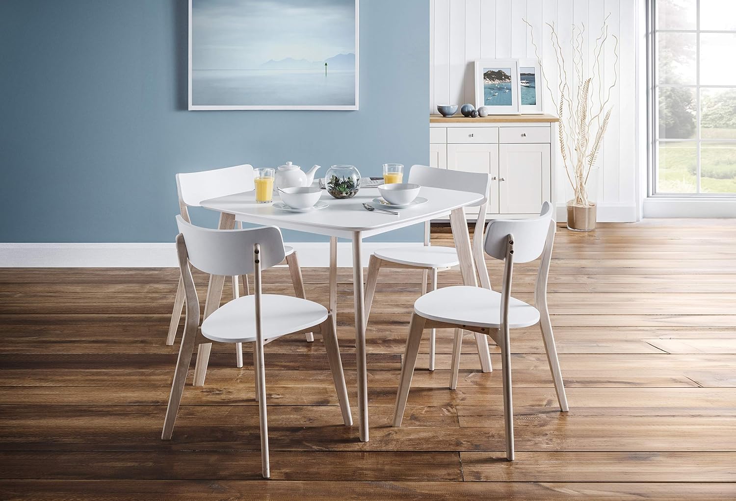 Julian Bowen Casa Square Dining Table - White/Limed Oak Tables, Height: 75, Width: 90, Depth: 90cm - Image 3