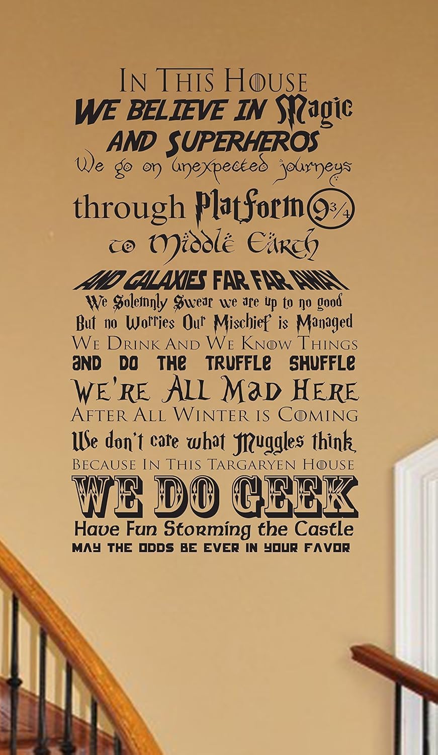 CUSTOMIZABLE In this House We Do Geek V5 wall