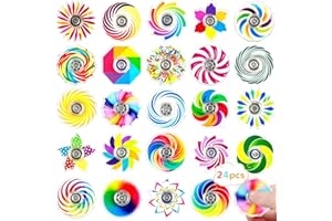 SCIONE 24Pack Mini Fidget Spinner Toys,Rainbow Party Favors for Kids Birthday Party Favors,Return Gifts,Goodie Bags Stuffers,Treasure Box Toy Classroom Prizes