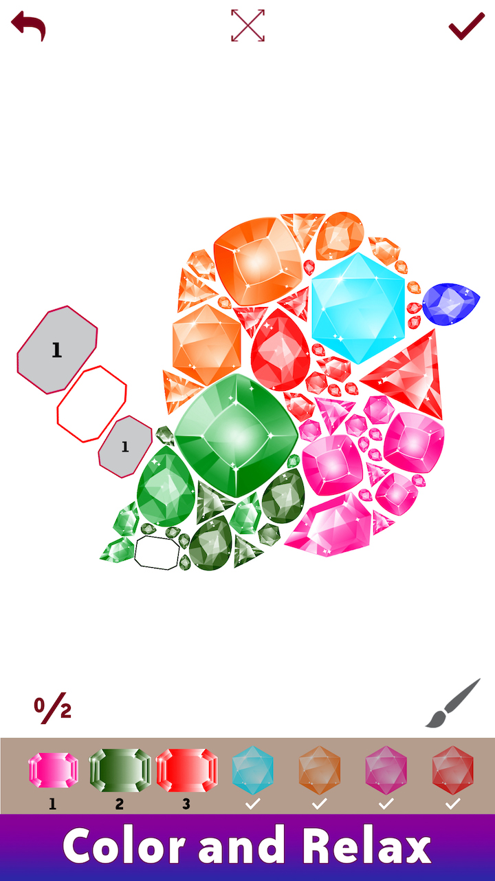 Gems Art Color by Number, Fashion Coloring Pages Apps