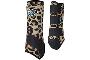 Professional's Choice 2XCOOL Sports Medicine Horse Boots | Protective & Breathable Design for Ultimate Comfort, Durability & Cooling in Active Horses | 2 Pack (Cheetah, Medium)