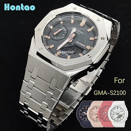 Hontao GMAS2100 Mini Casioak Mod kit All Metal Watch Bezel Strap
