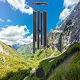 Metal WindChimes for Outside, 6 Tubes - 32 Inch Black Windchime, Weatherproof & Rustproof Outdoor Wind Chimes, Garden, Patio, Porch - Soothing Decorative Wind Chime, Unique Gift Idea
