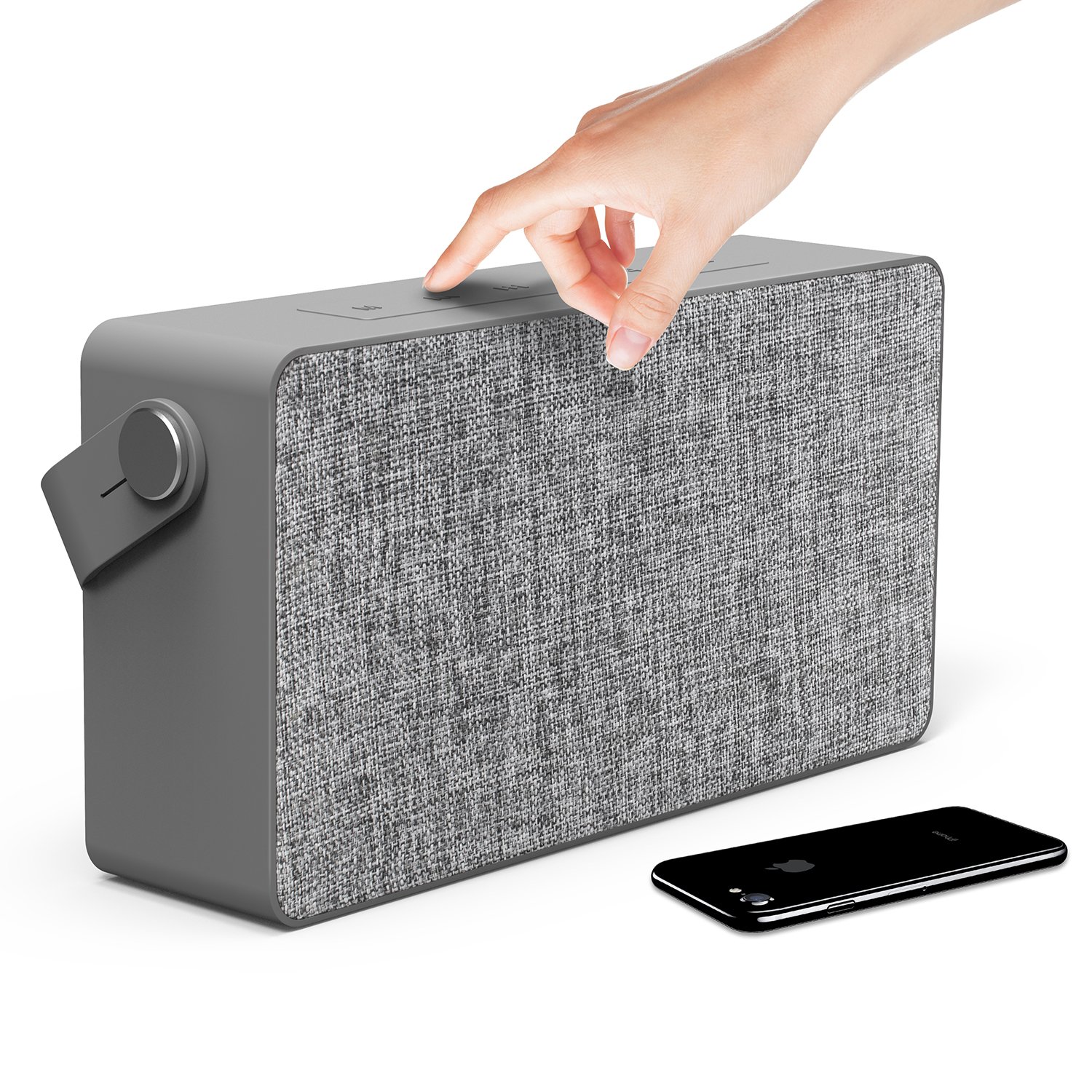 Photive PH M5 20 Watt Portable Wireless Fabric Bluetooth Speaker