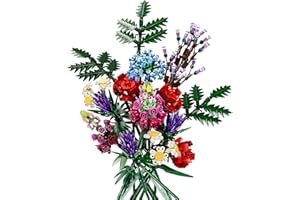 Dexblocks 1000 Pcs Flower Bouquet Building Kit,Artificial Flower Bouquet Kit for Adults, Botanical Collection Home Decor, for Women and Girls,Anniversaries and Christmas Ideal Gift