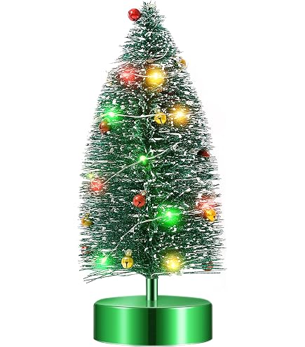 30,5 Cm Roter Spielzeug-Weihnachtsbaum Aus Holz – Mit 28 Mini-Ornamenten, Lustige Desktop-Deko Für Kinder